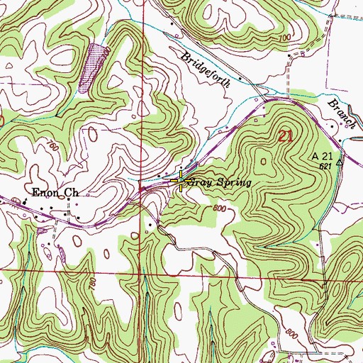 Topographic Map of Gray Spring, AL