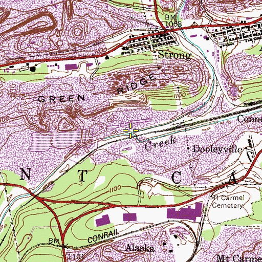 Topographic Map of North Branch Shamokin Creek, PA
