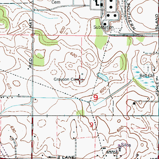 Topographic Map of Grayson Cemetery, AL