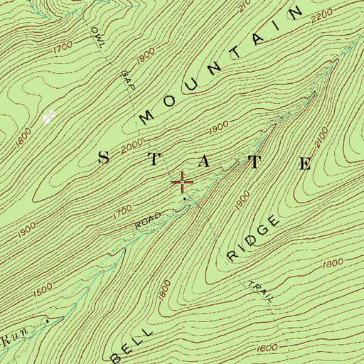 Topographic Map of Owl Gap Trail, PA