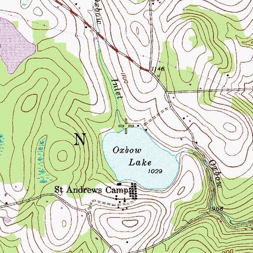 Topographic Map of Oxbow Inlet, PA