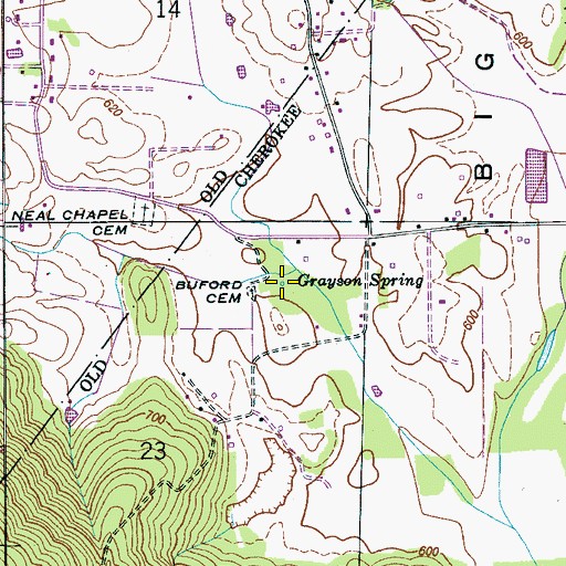 Topographic Map of Grayson Spring, AL