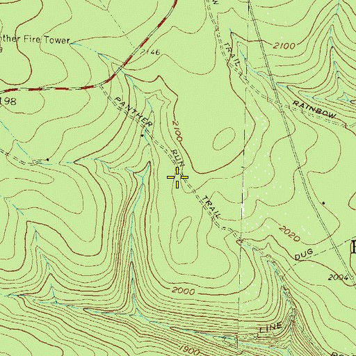 Topographic Map of Panther Run Trail, PA