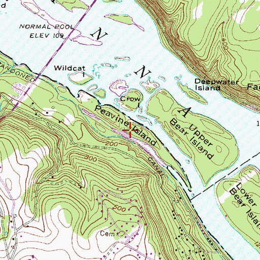 Topographic Map of Peavine Island, PA
