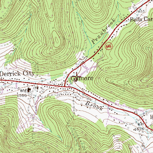 Topographic Map of Pennbrook Run, PA