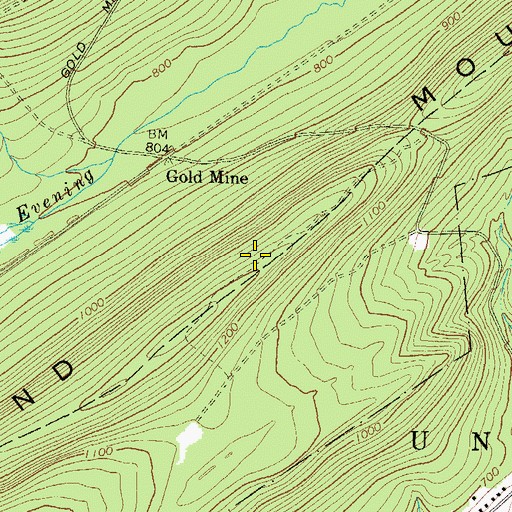 Topographic Map of Second Mountain, PA