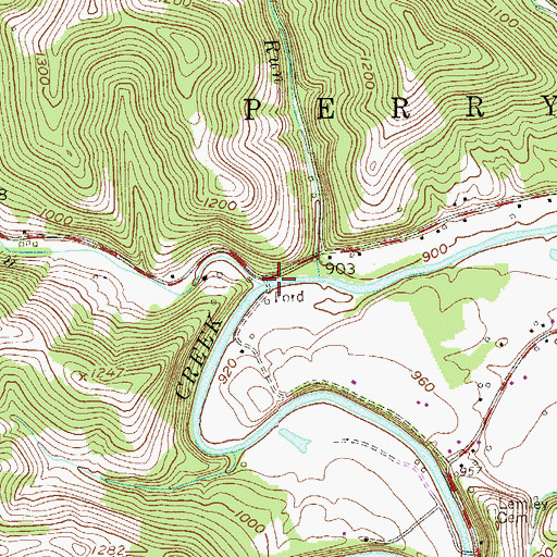 Topographic Map of Shannon Run, PA