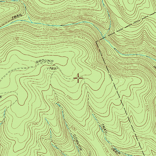 Topographic Map of Slaughtering Ground Trail, PA