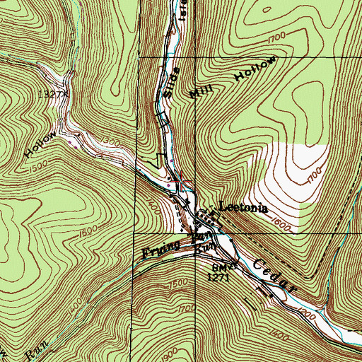Topographic Map of Slide Island Draft, PA