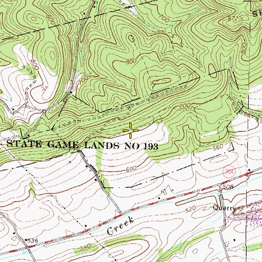 Topographic Map of State Game Lands Number 193, PA