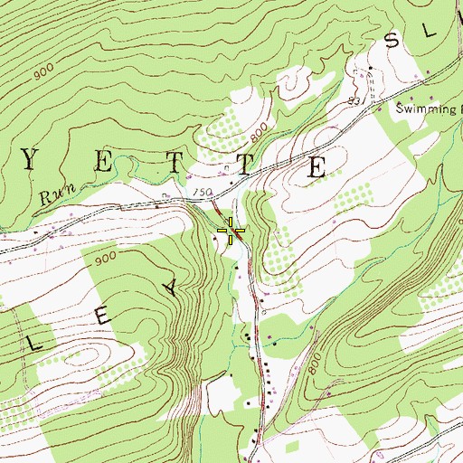 Topographic Map of Tennis Run, PA