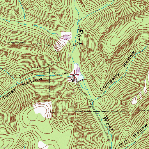 Topographic Map of Toner Hollow, PA