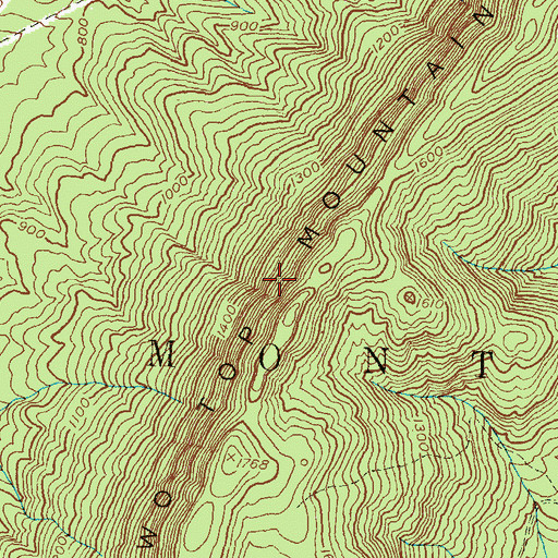 Topographic Map of Two Top Mountain, PA