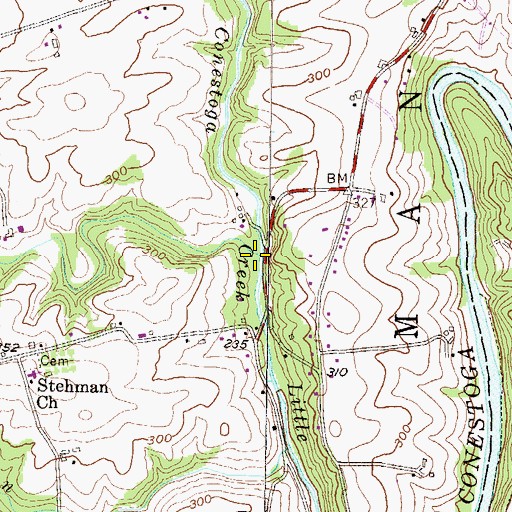 Topographic Map of West Branch Little Conestoga Creek, PA