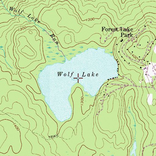 Topographic Map of Wolf Lake, PA