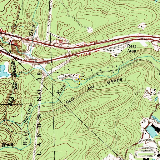 Topographic Map of Wolf Swamp Run, PA