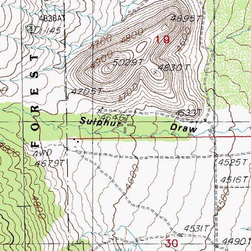Topographic Map of Sulphur Draw, AZ