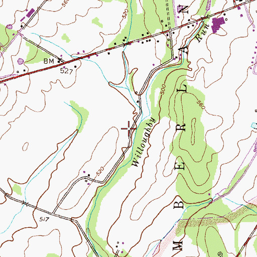 Topographic Map of Browns Airport (historical), PA