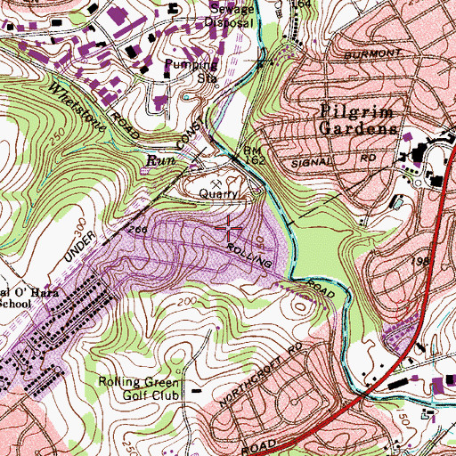Topographic Map of Bruder Airport (historical), PA