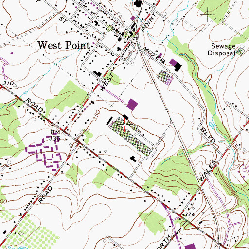 Topographic Map of Wilson Airport, PA