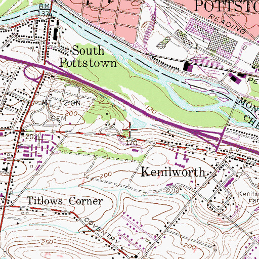 Topographic Map of E L Gruber Airport (historical), PA