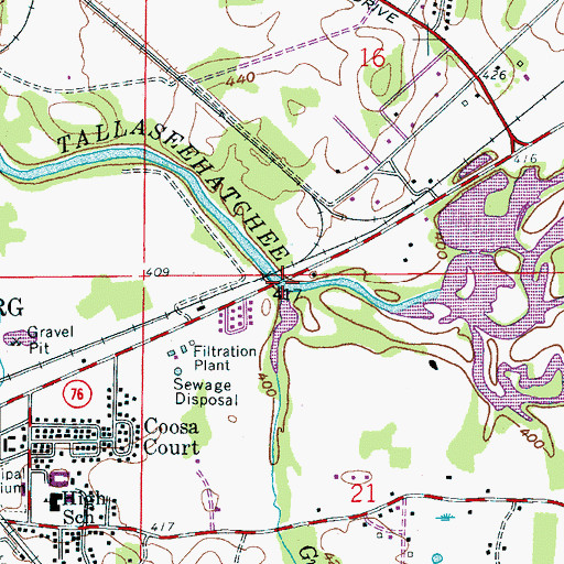 Topographic Map of Griffin Branch, AL