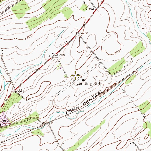 Topographic Map of Garbrick Airport (historical), PA