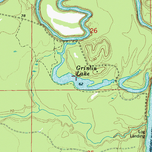 Topographic Map of Grinlin Lake, AL