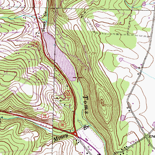 Topographic Map of Section F Dam, PA