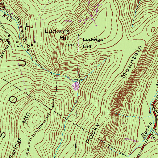 Topographic Map of Caledonia Water Company Dam, PA