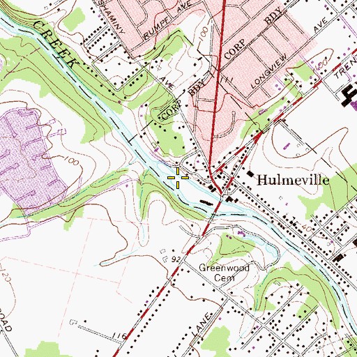 Topographic Map of Hulmesville Lake, PA