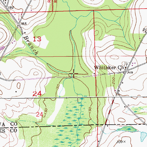 Topographic Map of Gully Branch, AL