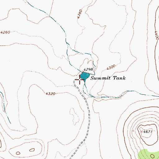 Topographic Map of Summit Tank, AZ