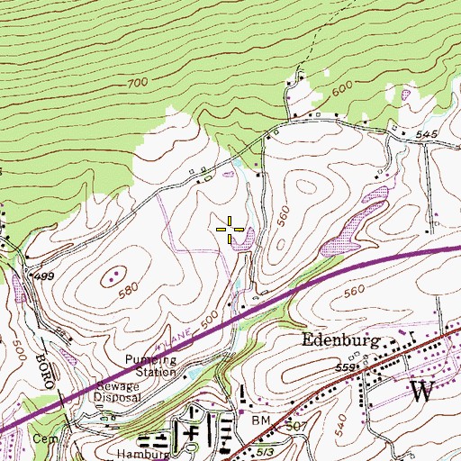 Topographic Map of Pa-476 Dam, PA