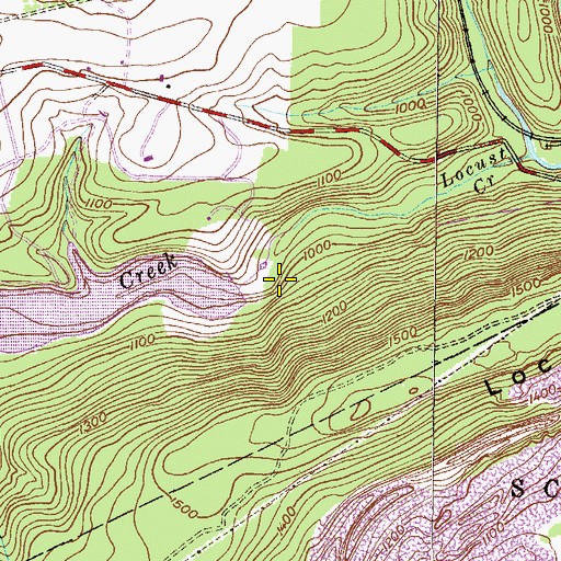 Topographic Map of Locust Creek Dam, PA