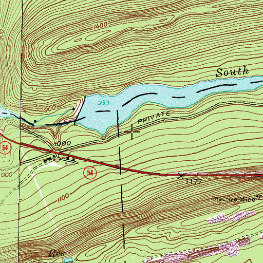 Topographic Map of Bear Gap Number Two Dam, PA