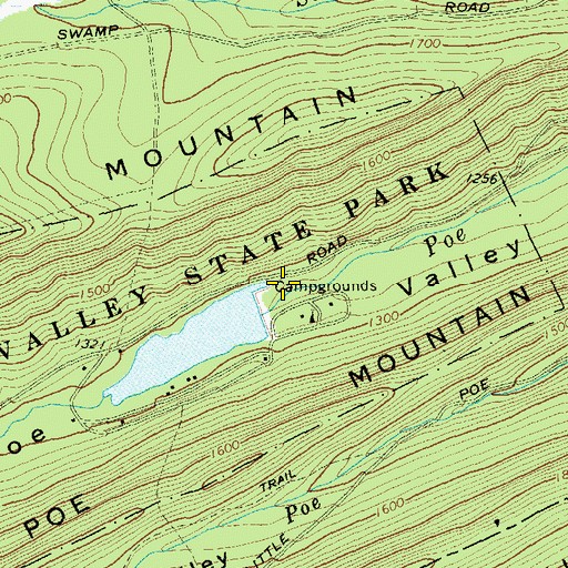 Topographic Map of Poe Dam, PA