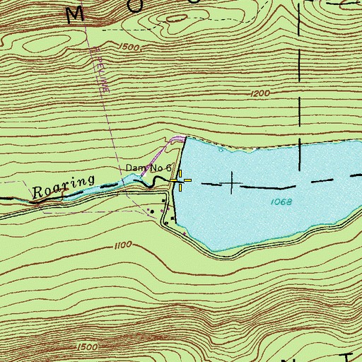 Topographic Map of Bear Gap Number Six Dam, PA