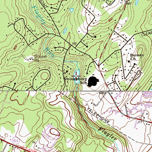 Topographic Map of Flagler Reservoir, PA