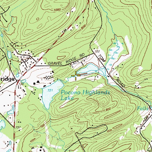 Topographic Map of Pocono Highland Dam, PA