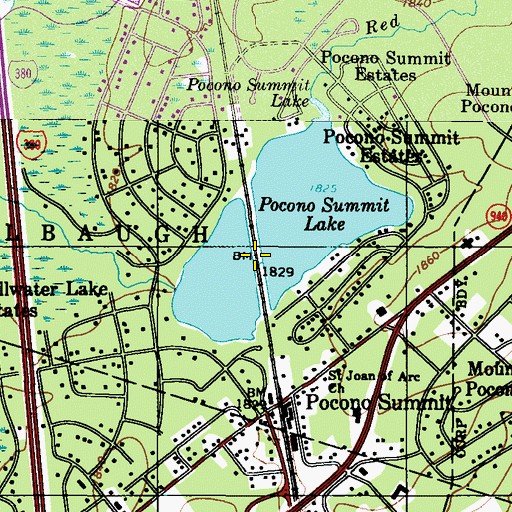 Topographic Map of Summit Lake Dam, PA