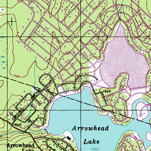 Topographic Map of North Arrowhead Lake Dam, PA