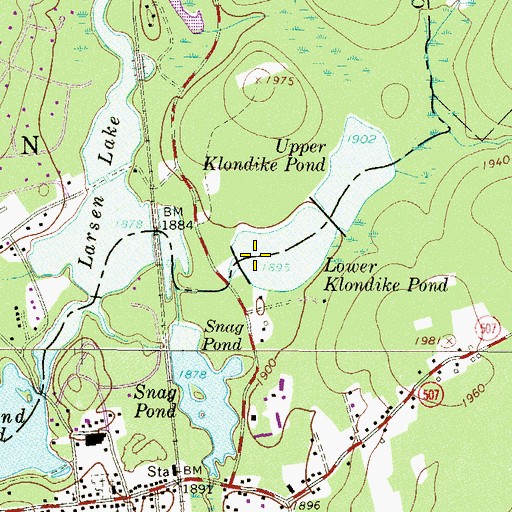 Topographic Map of Lower Klondike Dam, PA