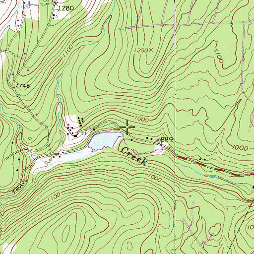 Topographic Map of Camp Netimus Dam, PA