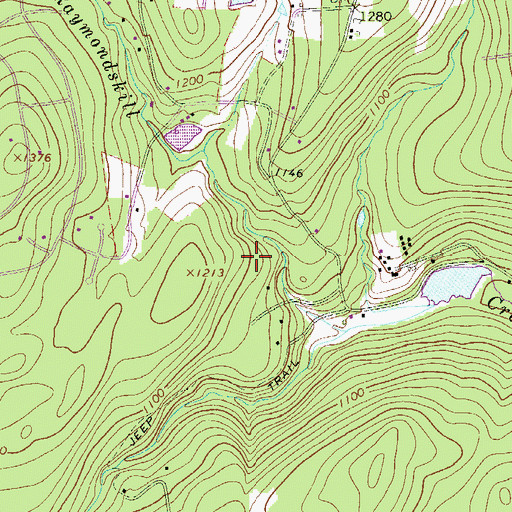 Topographic Map of Pocono Woodland Lake, PA
