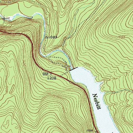 Topographic Map of Nesbitt Dam, PA