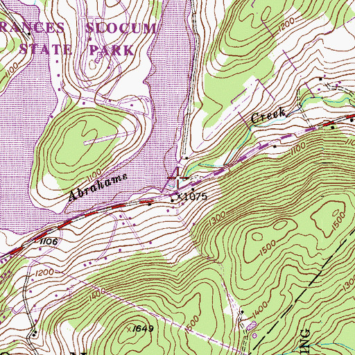 Topographic Map of Frances Slocum Dam, PA