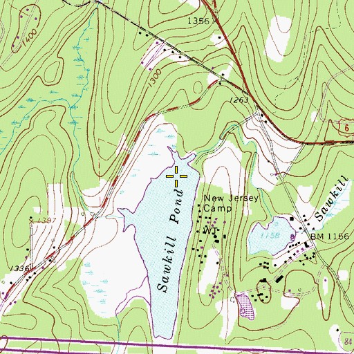 Topographic Map of Sawkill Dam, PA