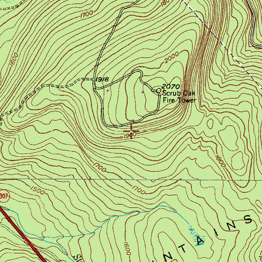 Topographic Map of Number Seven Dam, PA