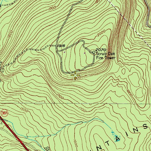 Topographic Map of Number Seven Dam, PA